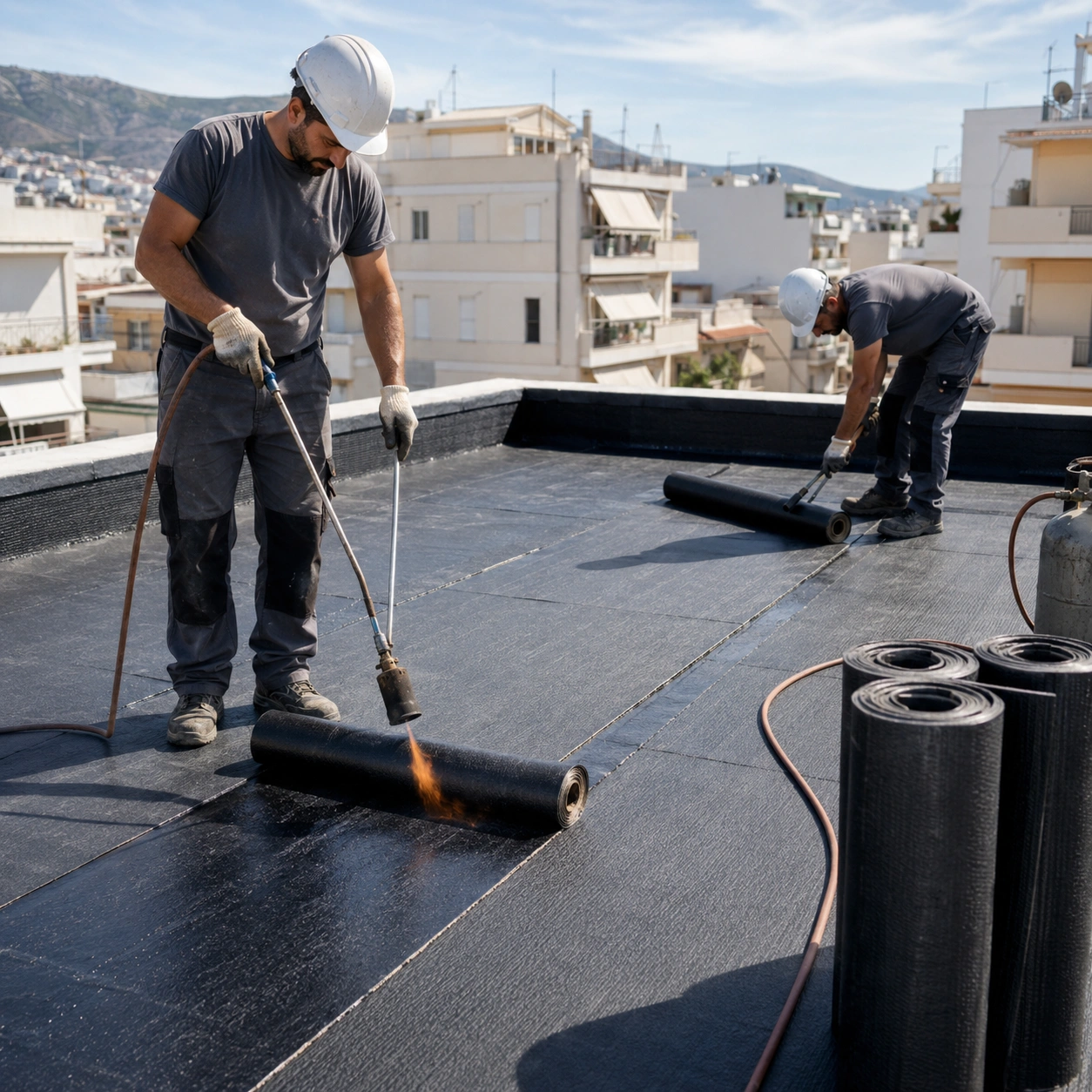 «Στεγάνωση Ταράτσας με Ασφαλτικές Μεμβράνες: Γιατί η Διπλή Στρώση είναι η Καλύτερη Επιλογή»